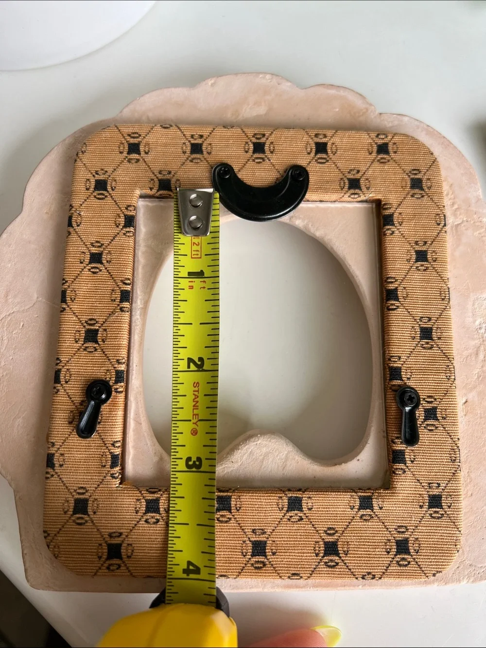 Vintage Ceramic Shell Picture Frame Small 2.75x3”